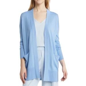 Nordstrom Everyday Merino Wool Open Front cardigan light blue - M